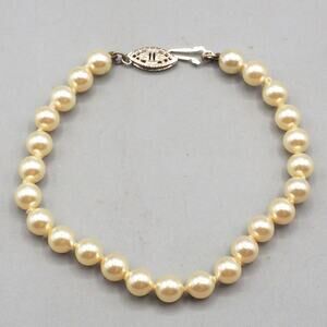 Faux Pearl Bracelet w/ Sterling Silver .925 Clasp